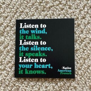 Quotable Magnets Listen to The Wind, It Talks Listen to Silence Fridge Magnet